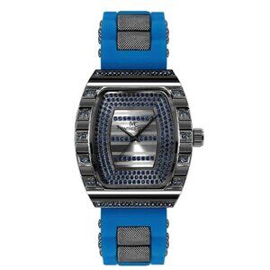 52mm Montres Carlo Men's Sport Luxury Silicone Band Stones Fashion Wrist Watch